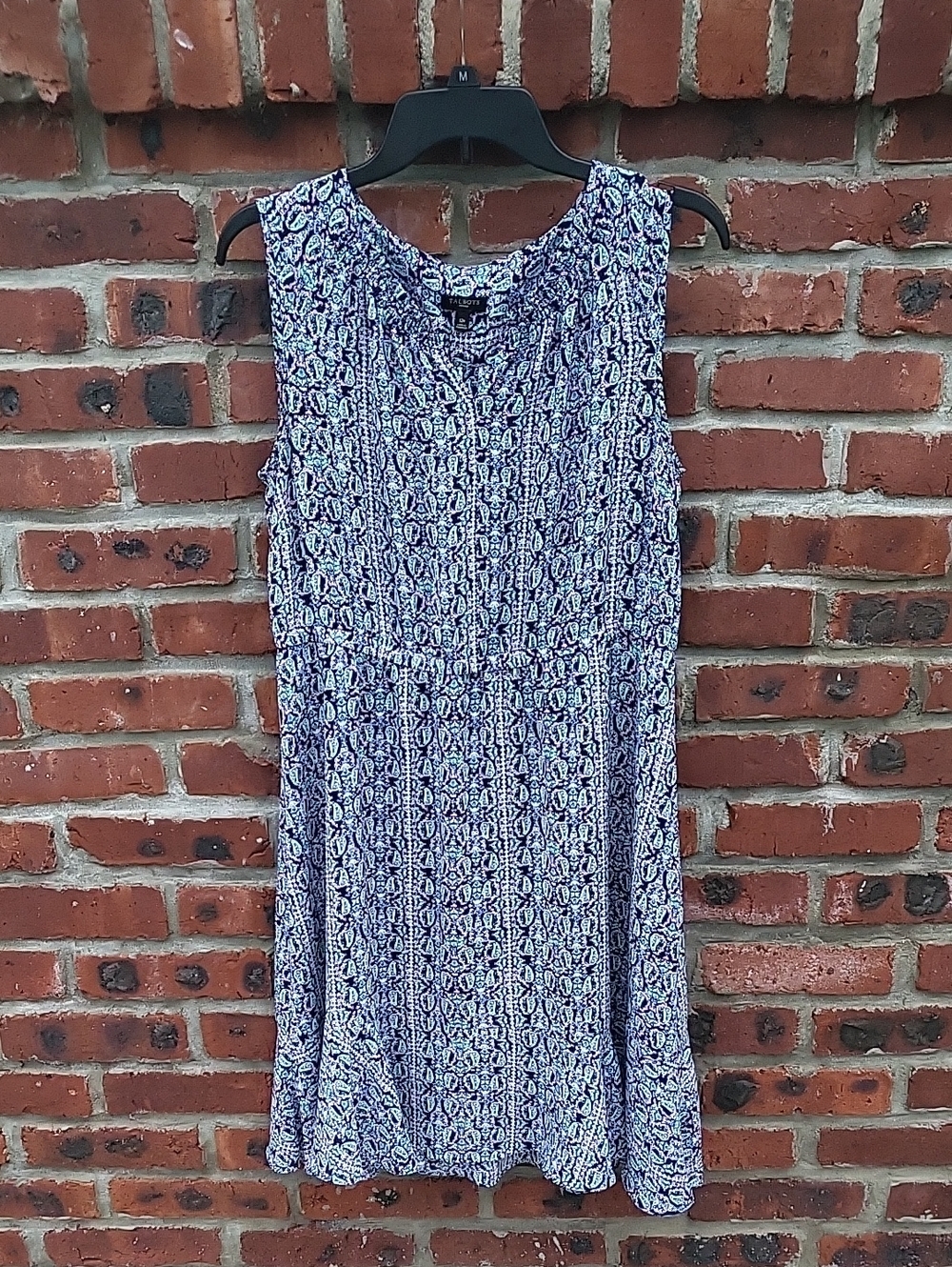 Talbots Blue Printed Sleeveless Midi Dress